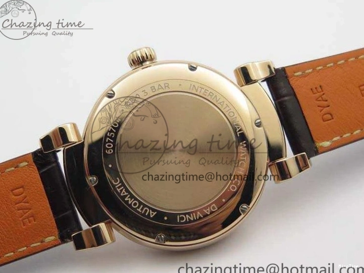 MIROTIME 1221 Neat Da Vinci IW356601 RG MKF 1:1 Best Edition White Dial On Brown Leather Strap A 7230